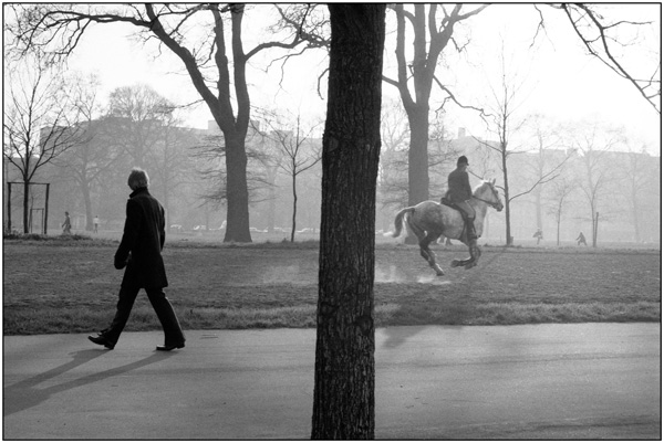 <em>Horse, rider and man in Hyde Park</em>